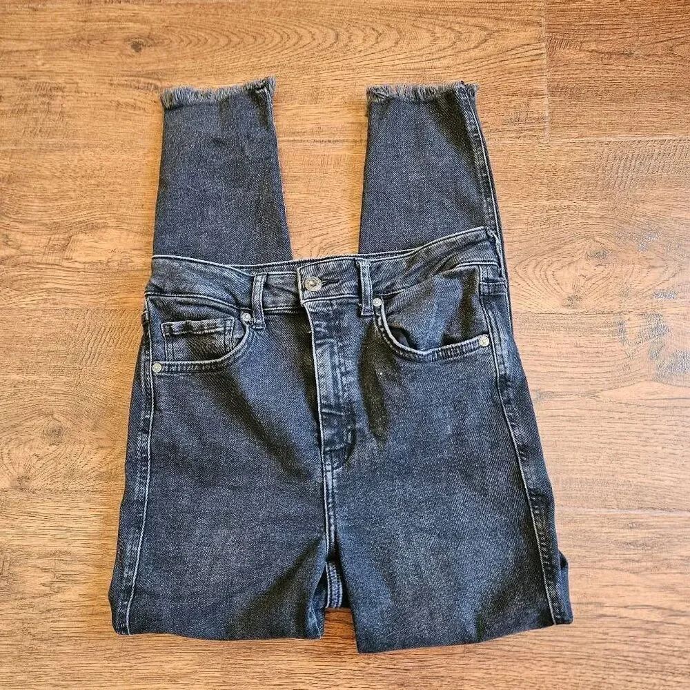 We The Free Raw Hem High-Rise Black Jeans